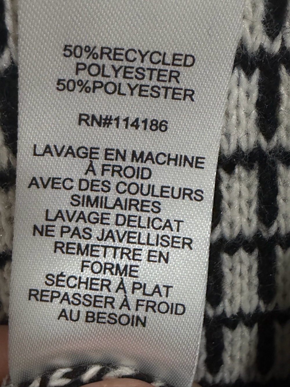 Verve Ami Black and Cream Patterned Turtleneck Sweater Medium NWT - Picture 11 of 11